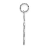 14K White Gold Loop w/Center Heart Cross Charm