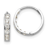14k White Gold Madi K CZ Children's Hinged Hoop Earrings - GK-F01F4800-3405