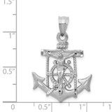 14k White Gold Mariners Cross Pendant