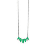 14k White Gold Marquise Emerald 18 inch Necklace