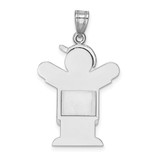 14k White Gold Medium Boy with Hat on Left Engravable Charm - XK-3EB62A1D-8172