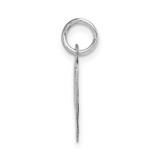 14K White Gold Medium Fancy Script Letter W Initial Charm