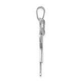 14k White Gold Medium Girl w/Bow on Left Engravable Charm - XK-A06E401B-5537