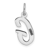 14k White Gold Medium Script Letter G Initial Charm