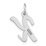 14k White Gold Medium Script Letter K Initial Charm