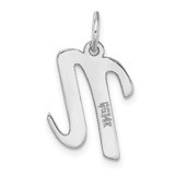 14k White Gold Medium Script Letter N Initial Charm