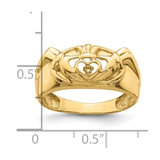 14k White Gold Men's Claddagh Band Mounting