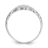 14k White Gold Mens Claddagh Ring