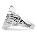 14k White Gold Men's Polished and Grooved (No Enamel) Masonic Ring - Y4-338D978F-4319