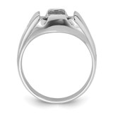 14k White Gold Men's Polished and Grooved Masonic Ring Mounting - Y4-0F8FCBB5-1451