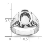 14k White Gold Men's Polished and Grooved Masonic Ring Mounting - Y4-0F8FCBB5-1451