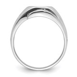 14k White Gold Men's Polished and Grooved Masonic Ring Mounting - Y4-8B61AB5E-5161
