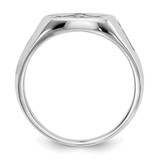 14k White Gold Men's Polished and Grooved with Black Enamel Masonic Ring - Y4-74A23BF8-6976