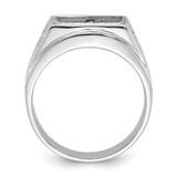 14k White Gold Men's Polished and Textured Masonic Ring Mounting - Y1-A0F5DBAC-7630
