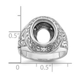 14k White Gold Men's Polished and Textured Masonic Ring Mounting - Y4-47693908-8507