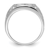 14k White Gold Men's Polished and Textured Masonic Ring Mounting - Y4-4EC57D8D-6279