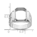 14k White Gold Men's Polished and Textured Masonic Ring Mounting - Y4-615EE379-2526
