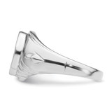 14k White Gold Men's Polished and Textured Masonic Ring Mounting - Y4-B042552D-3584