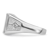 14k White Gold Men's Polished and Textured Masonic Ring Mounting - Y4-CCEE2A8A-2538