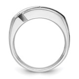 14k White Gold Men's Polished Satin and Grooved Ring Mounting