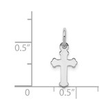 14k White Gold Mini Polished Cross Charm