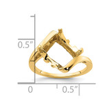 14k 10x8mm Emerald-cut Gemstone Ring Mounting