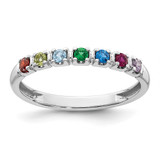 14k White Gold Mother's Ring Mounting