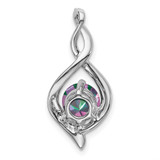14k White Gold Mystic Fire Topaz and Diamond Pendant - PM-8DC4B0FA-2900
