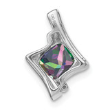 14k White Gold Mystic Fire Topaz and Diamond Pendant - PM-AC94A82C-2768