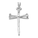 14K White Gold Nail Cross Charm - XR-902BC28A-2008