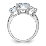 14K White Gold Octagon Radiant 3-Stone Engagement Ring Mounting - RM-BF093D88-5360