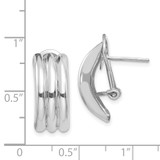 14k White Gold Omega Post Earrings
