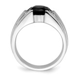 14k White Gold Onyx and Diamond Mens Ring - RM-2BC1A941-3416