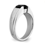 14k White Gold Onyx and Diamond Mens Ring - RM-2BC1A941-3416