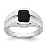 14k White Gold Onyx and Diamond Mens Ring - RM-5645F8DC-2529