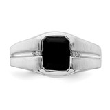 14k White Gold Onyx and Diamond Mens Ring - RM-5645F8DC-2529