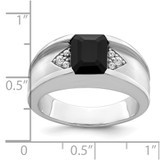 14k White Gold Onyx and Diamond Mens Ring - RM-C2BD3397-3492
