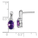 14k White Gold Oval Amethyst and Diamond Earrings - EM-AE0DB4BF-9092