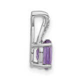 14k White Gold Oval Amethyst and Diamond Pendant - PM-4A0D22DB-3548