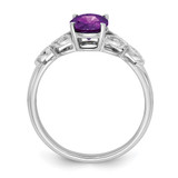 14k White Gold Oval Amethyst and Diamond Ring - RM-2534E862-4444