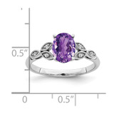 14k White Gold Oval Amethyst and Diamond Ring - RM-2534E862-4444