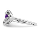 14k White Gold Oval Amethyst and Diamond Ring - RM-57F52745-6006