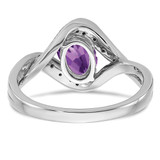 14k White Gold Oval Amethyst and Diamond Ring - RM-57F52745-6006