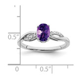 14k White Gold Oval Amethyst and Diamond Ring - RM-5E633F05-8199