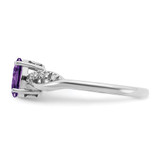 14k White Gold Oval Amethyst and Diamond Ring - RM-5E633F05-8199