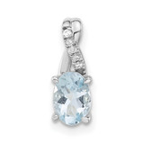 14K White Gold Oval Aquamarine and Diamond Pendant - PM-731E4825-4329