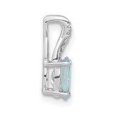 14K White Gold Oval Aquamarine and Diamond Pendant - PM-731E4825-4329