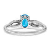 14k White Gold Oval Blue Topaz and Diamond Ring - RM-FDA08309-5306