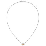 14k White Gold Oval Citrine and Diamond 18in. Necklace