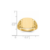 14k 11.0x12.0mm Open Back Diamond Mens Signet Ring Mounting